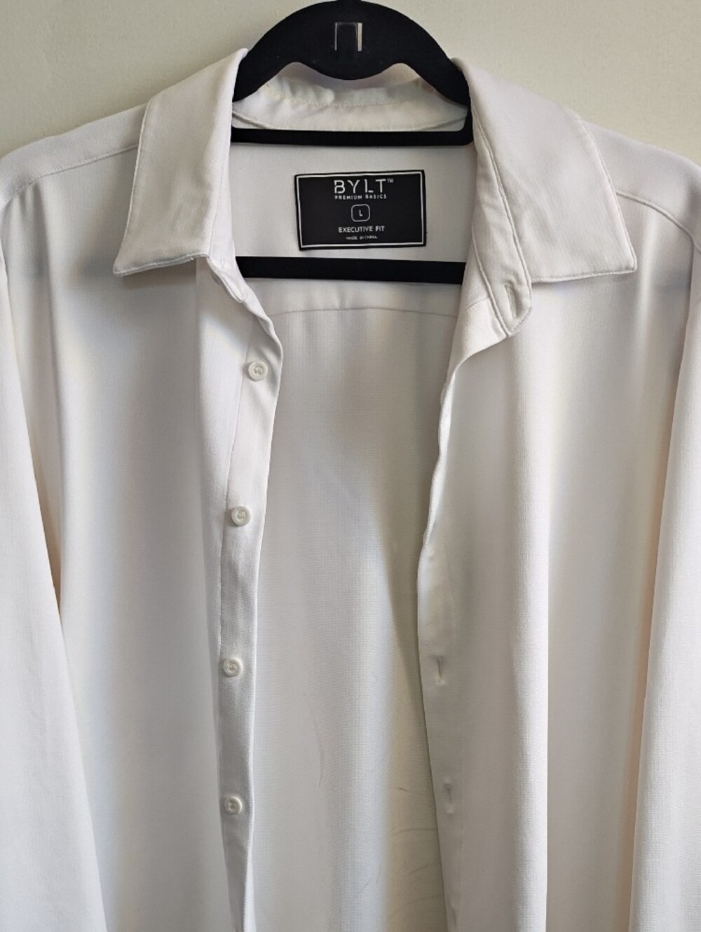 BYLT Men's White Long-Sleeve Button-Down Shirt - Picture 8 of 13